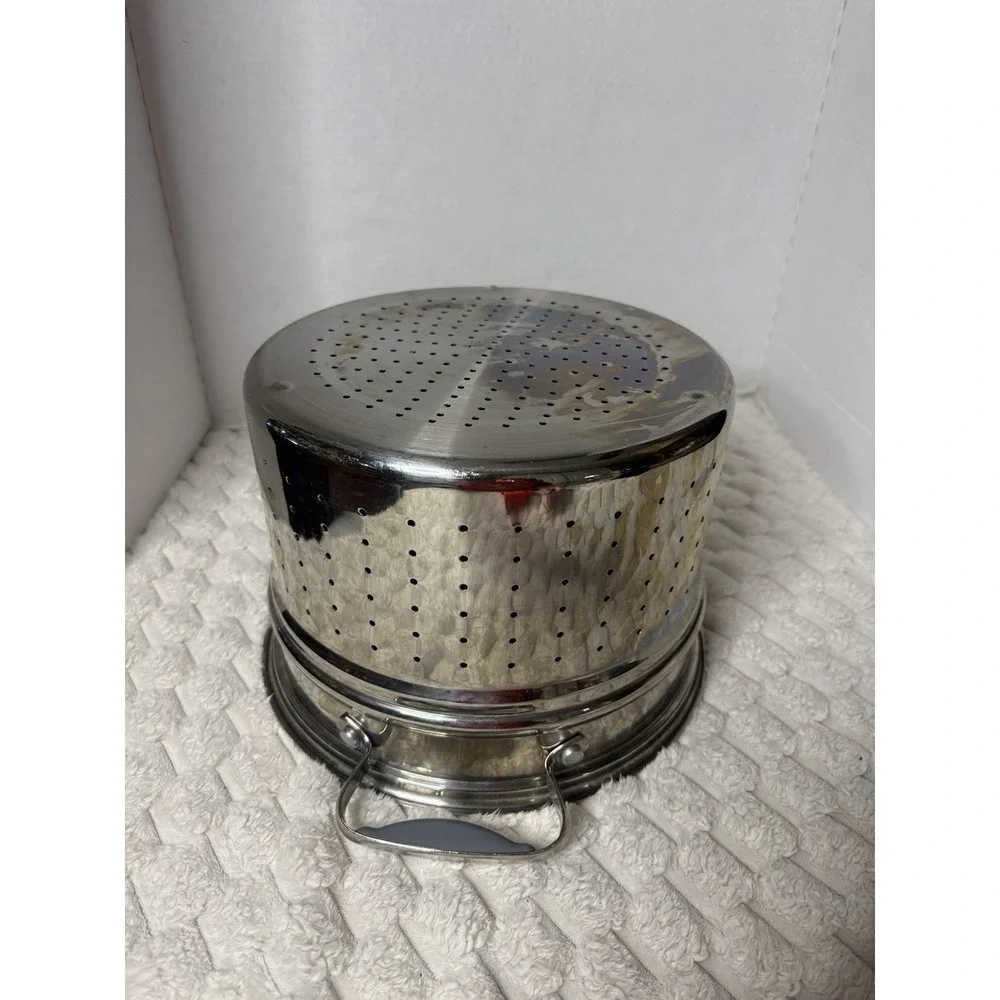 Belgique Stainless Steel Stock Pot Strainer Steamer Insert Double Handle 11 QT